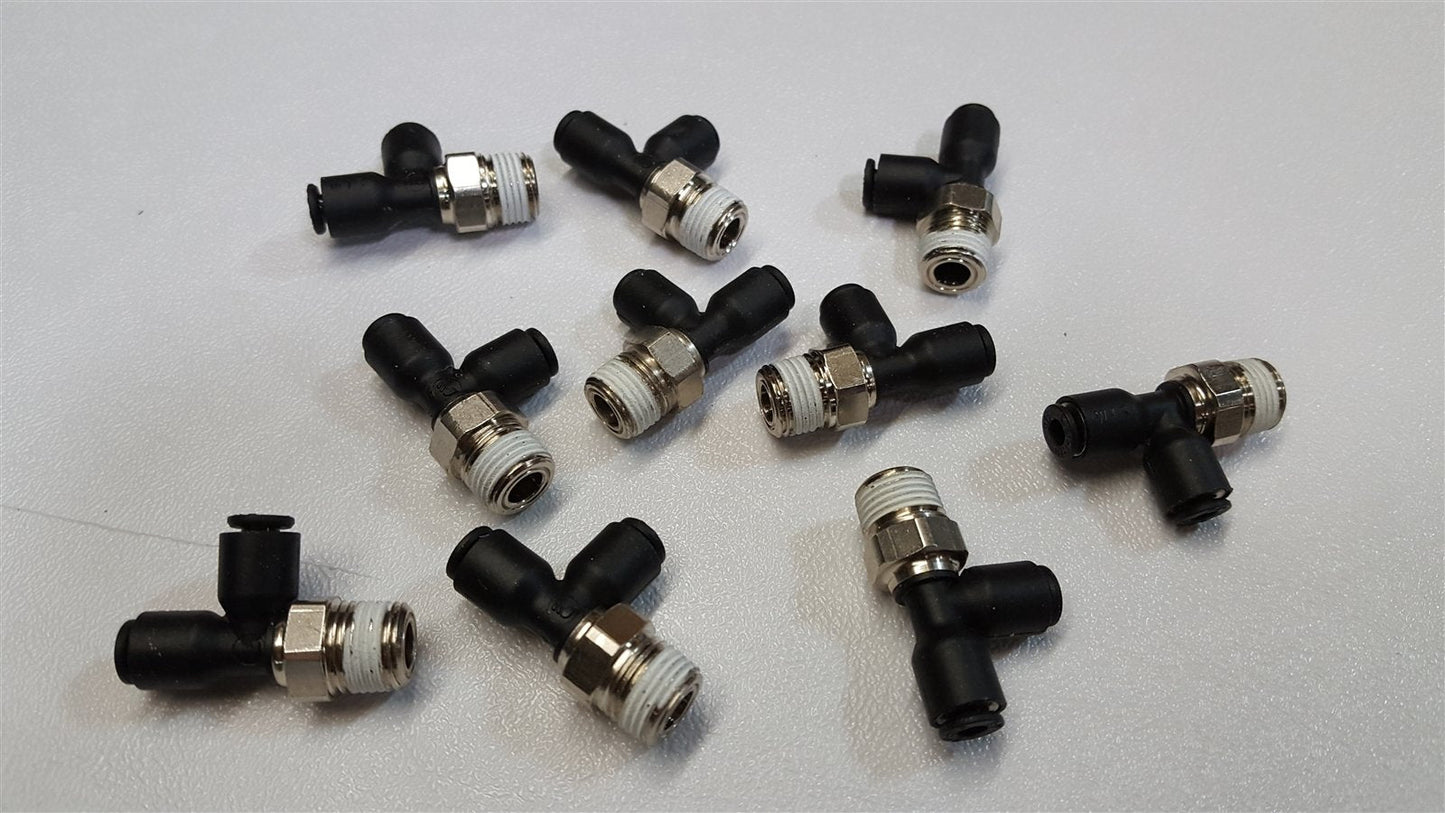New – Open box Lot of -10- Legris 48620207 Push In Male Run Tee 1/8" Tube x 1/8" NPT