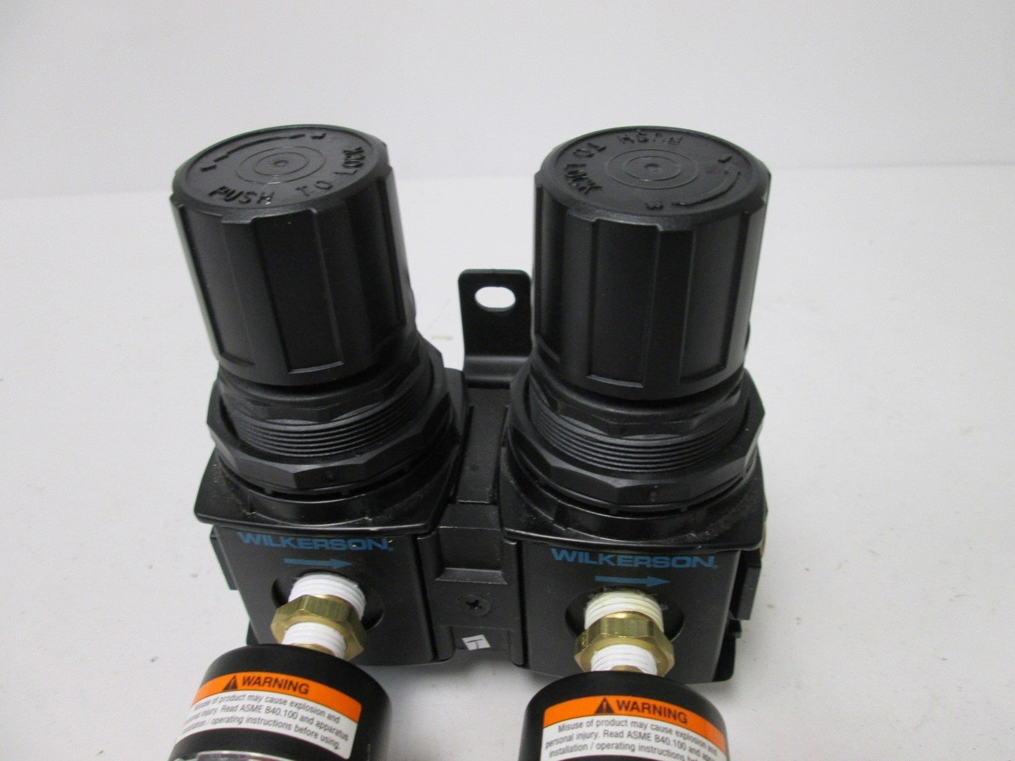 Used Lot of 2 Wilkerson R19-03-FC00 Regulators, Set Pressure: 0-125psi, Inlet: 300psi