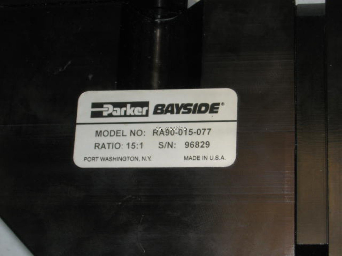 New – Open box New Parker Bayside RA90-015-077 Gearhead, 15:1, 0.625" IN, 20mm OUT, 90mm Frame