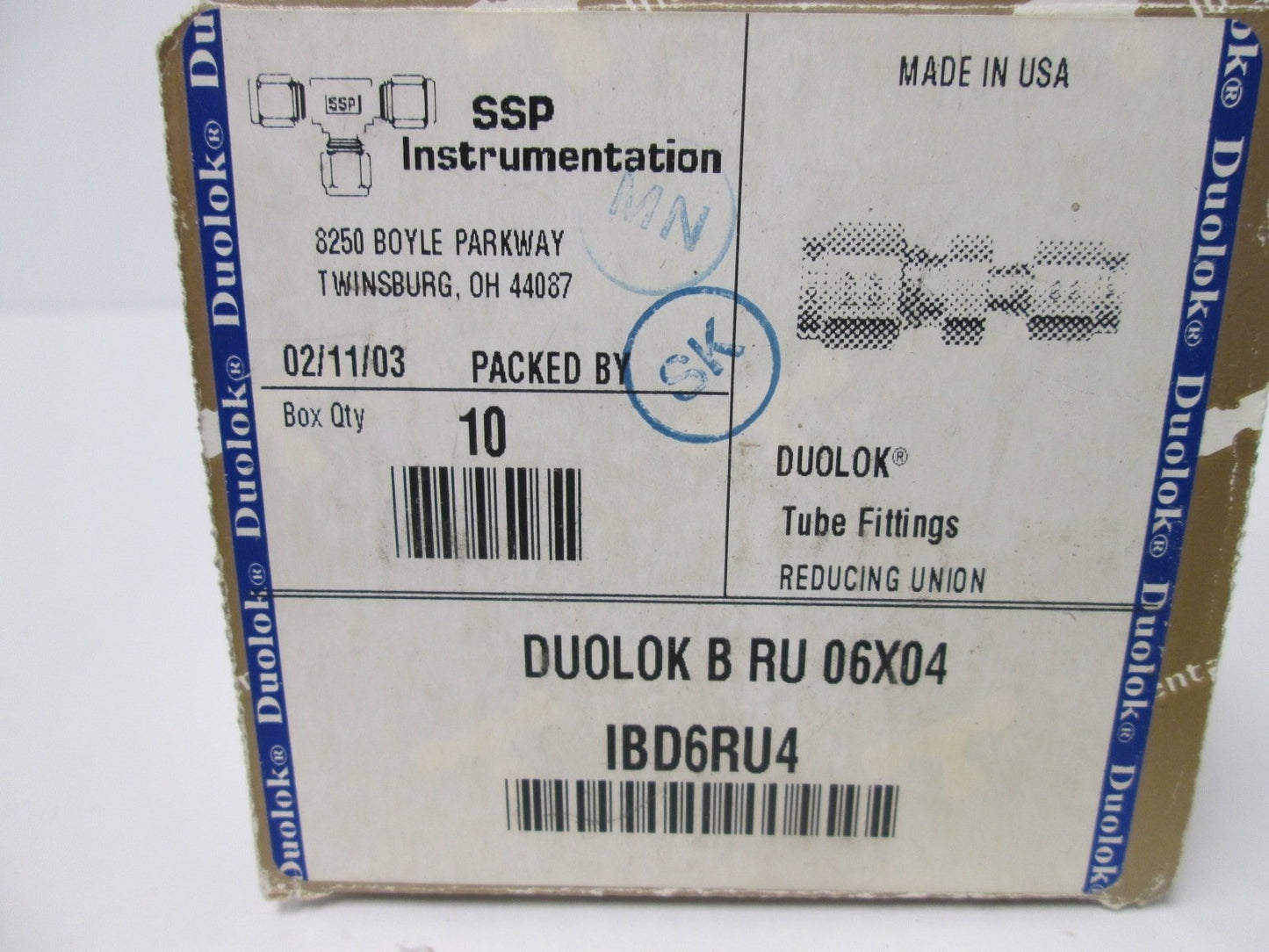 New Lot of 7 SSP Instrumentation IBD6RU4 Reducing Unions, Material: Brass