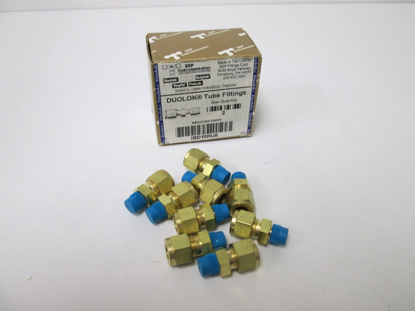 New Lot of 9 SSP Instrumentation IBD10RU8 Reducing Unions, Material: Brass