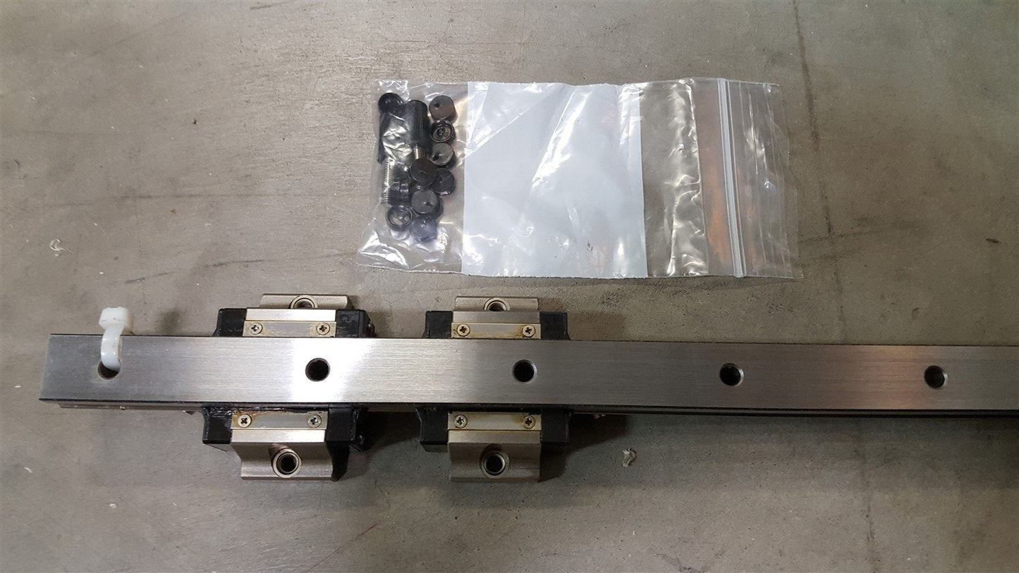 Used MiSUMi SVWT28 Linear Bearing Guide 2-Block w/Rail 1720mm x 20mm x 15.5mm
