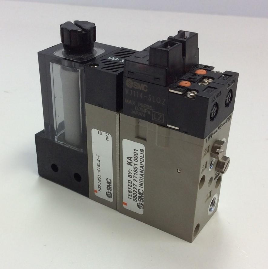 Used SMC NZX1-VAK15LOZ-D-S Vacuum Valve Solenoid Modular Sub-Assembly System 24VDC DC