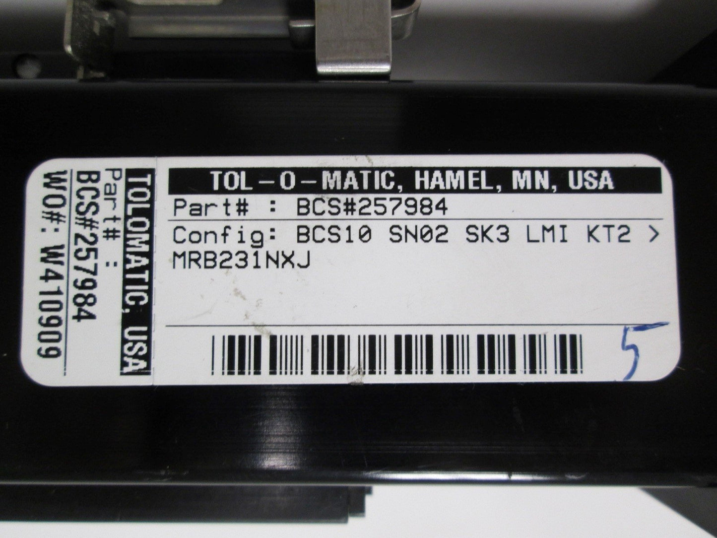 Used Tolomatic BCS10 SN02 SK3 LMI KT3 MRV231NXJ Screw Drive Actuator, 1" Bore