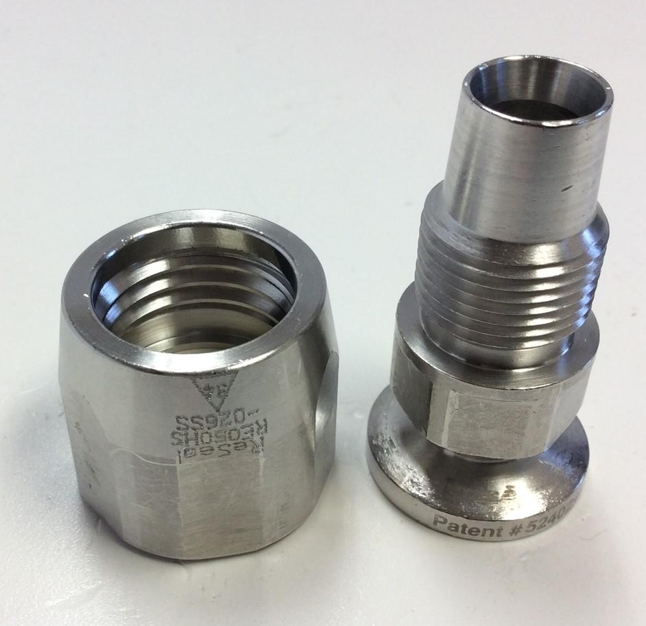 Used ReSeal RE050S-TC Sanitary Stainless Steel Coupling 0.50" ID Tubing Fitting