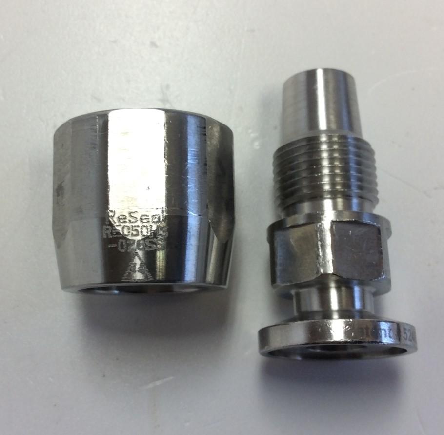 Used ReSeal RE050S-TC Sanitary Stainless Steel Coupling 0.50" ID Tubing Fitting