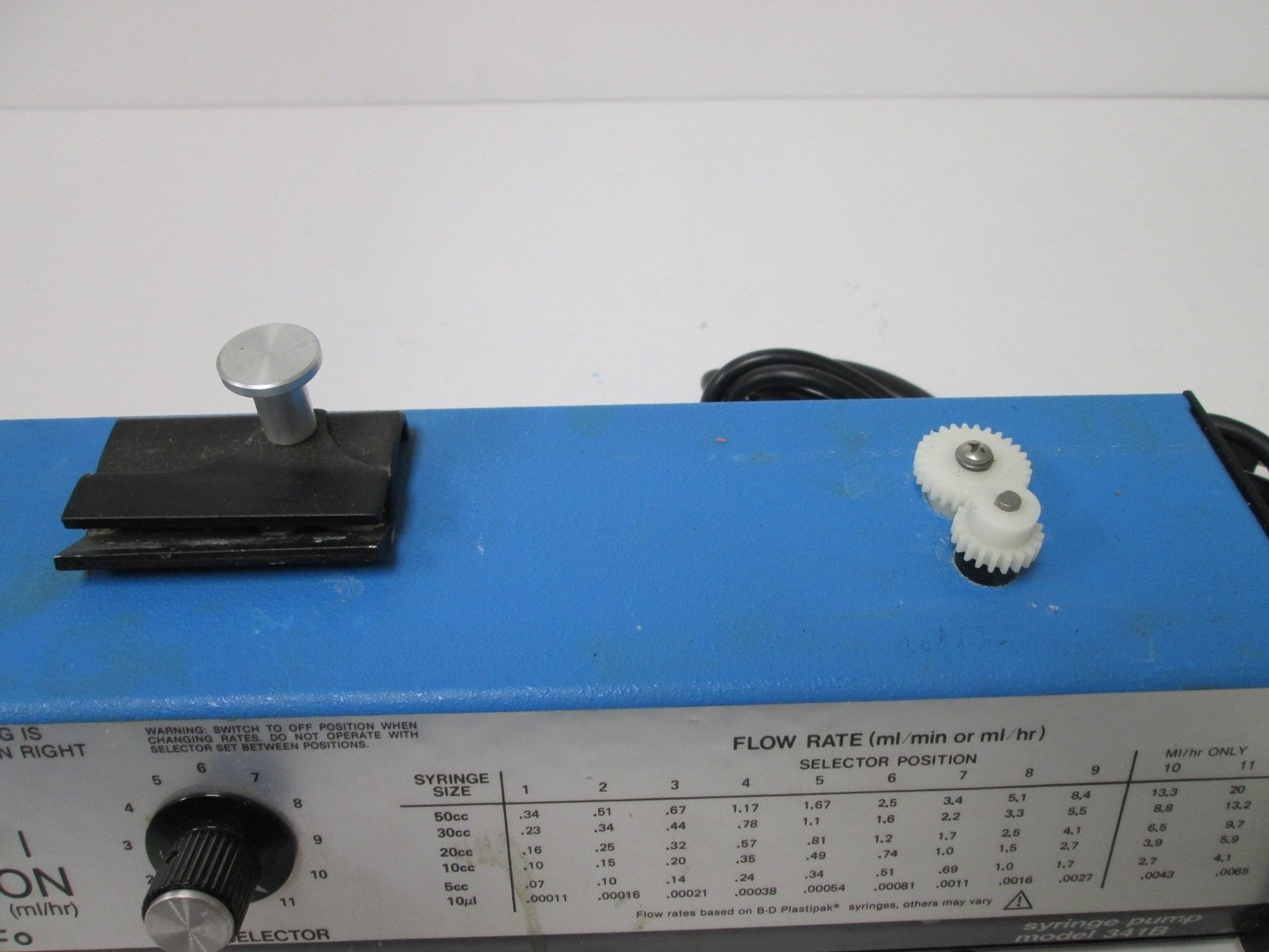 Used Sage Instruments 341B Syringe Pump, mL/min and mL/hr Selectable, Supply: 115VAC