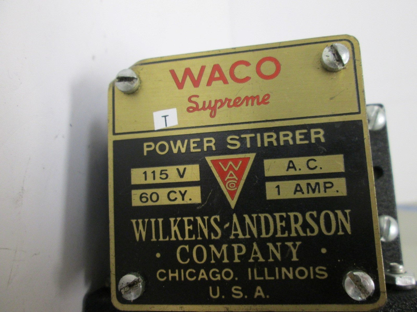 Used Waco Supreme Power Stirrer, Voltage: 115VAC, Current: 1A, *Damage to Power Cord*
