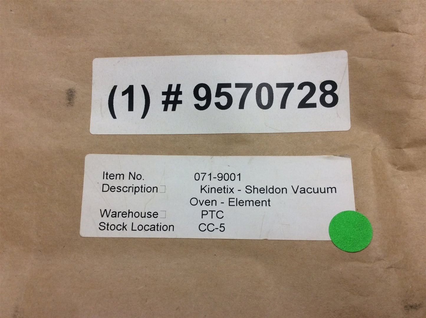 New – Open box Kinetix 071-9001 Sheldon Vacuum Oven Element