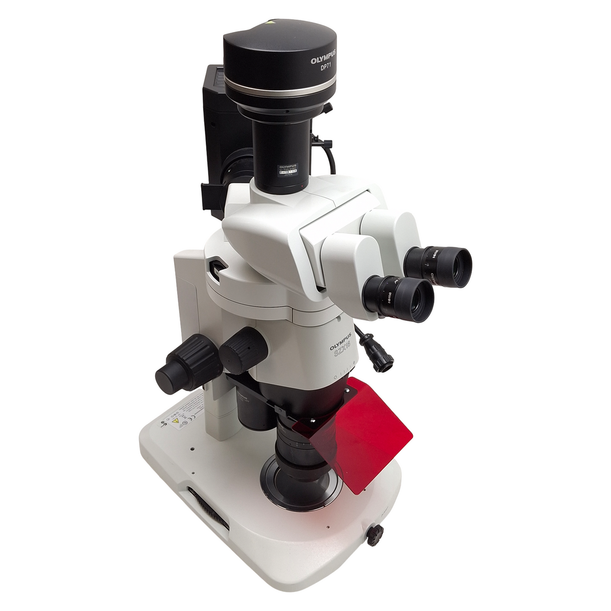 Used Olympus SZX16 Trinocular Fluorescence Microscope w/ Camera & Illuminated Stand