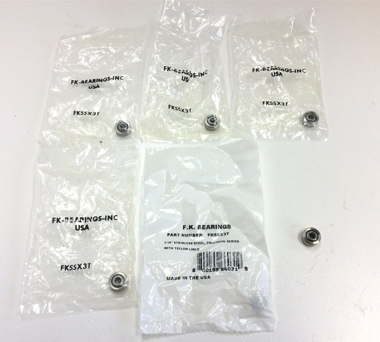 New – Open box Lot of 6 F.K. Bearing FKSSX3T Precision Series Plain Spherical, Stainless Steel