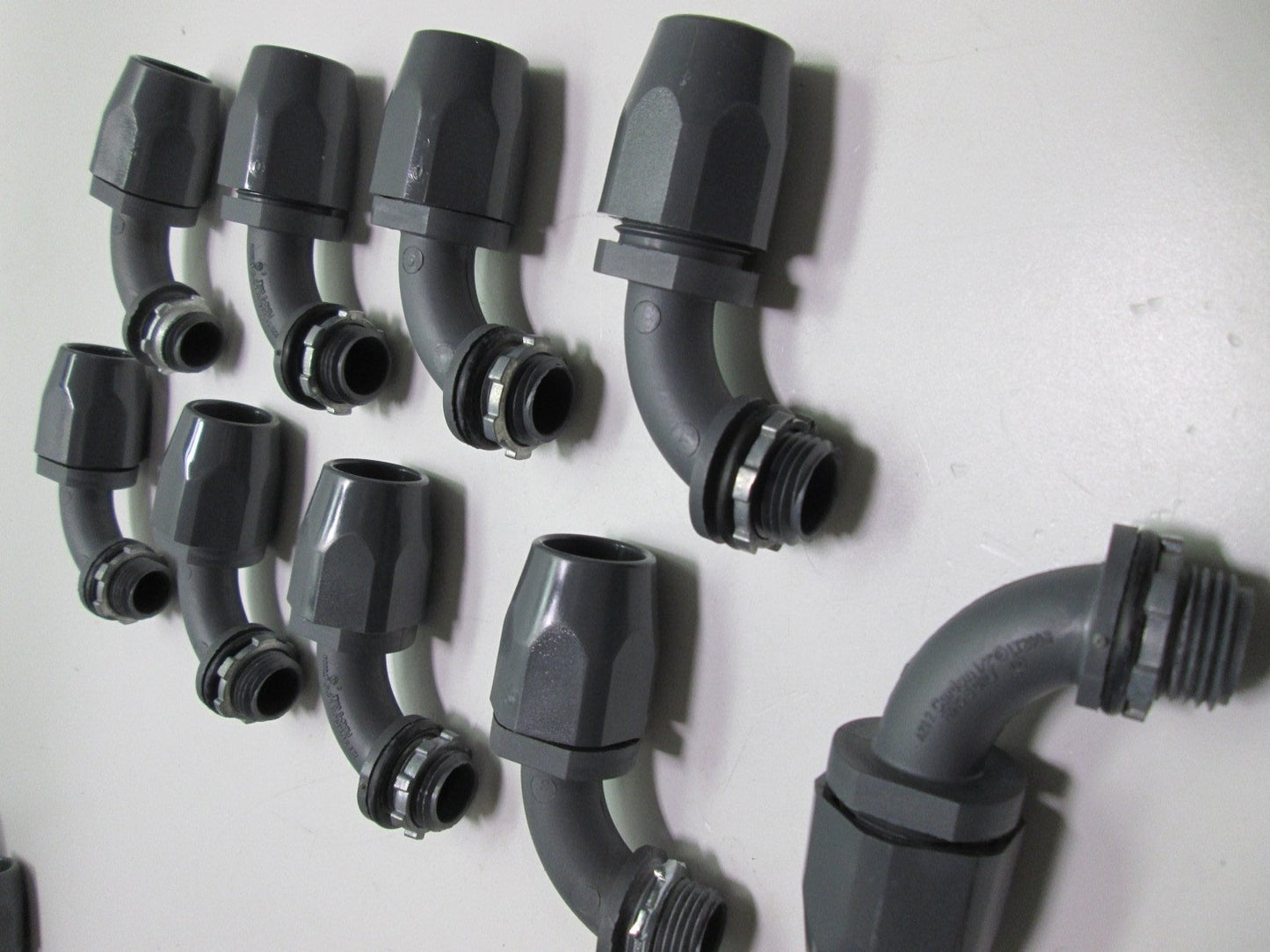 New – Open box Lot of 9 Carlon LT20DN A292 Non-Metallic 1/2" 90 Degree Liquid Tight Fittings