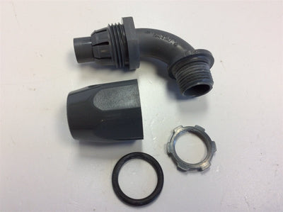 New – Open box Lot of 9 Carlon LT20DN A292 Non-Metallic 1/2" 90 Degree Liquid Tight Fittings