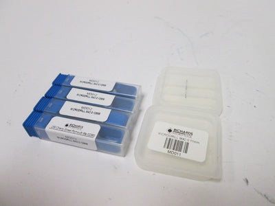 New – Open box Lot of 6 Richards Micro-Tool Microdrills, 2x MD011 and 4x MD012, Flute: 0.7mm