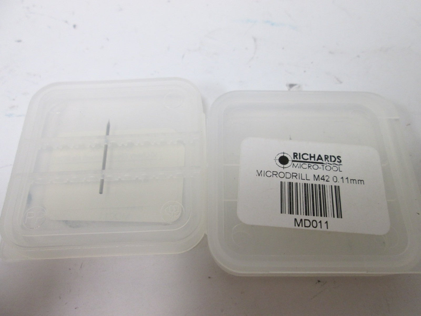 New – Open box Lot of 6 Richards Micro-Tool Microdrills, 2x MD011 and 4x MD012, Flute: 0.7mm