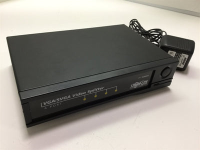 Used 1-Tripp-Lite Video Splitter 4 Port VGA/SVGA Video Splitter 9VDC w/ Power Supply