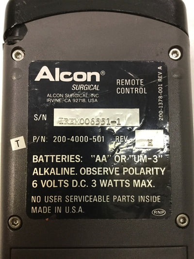 Used Alcon 200-4000-501 Legacy 20000 Remote Control 8065740985 Rev L, Tested-Working