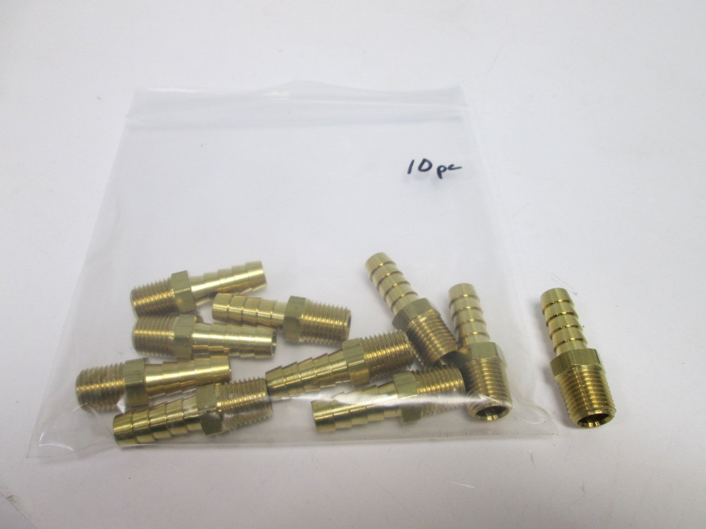New – Open box Lot of 10 NEW Dixon 102060C 1/4" Male NPT x 1/4" Barb Fitting, Material: Brass