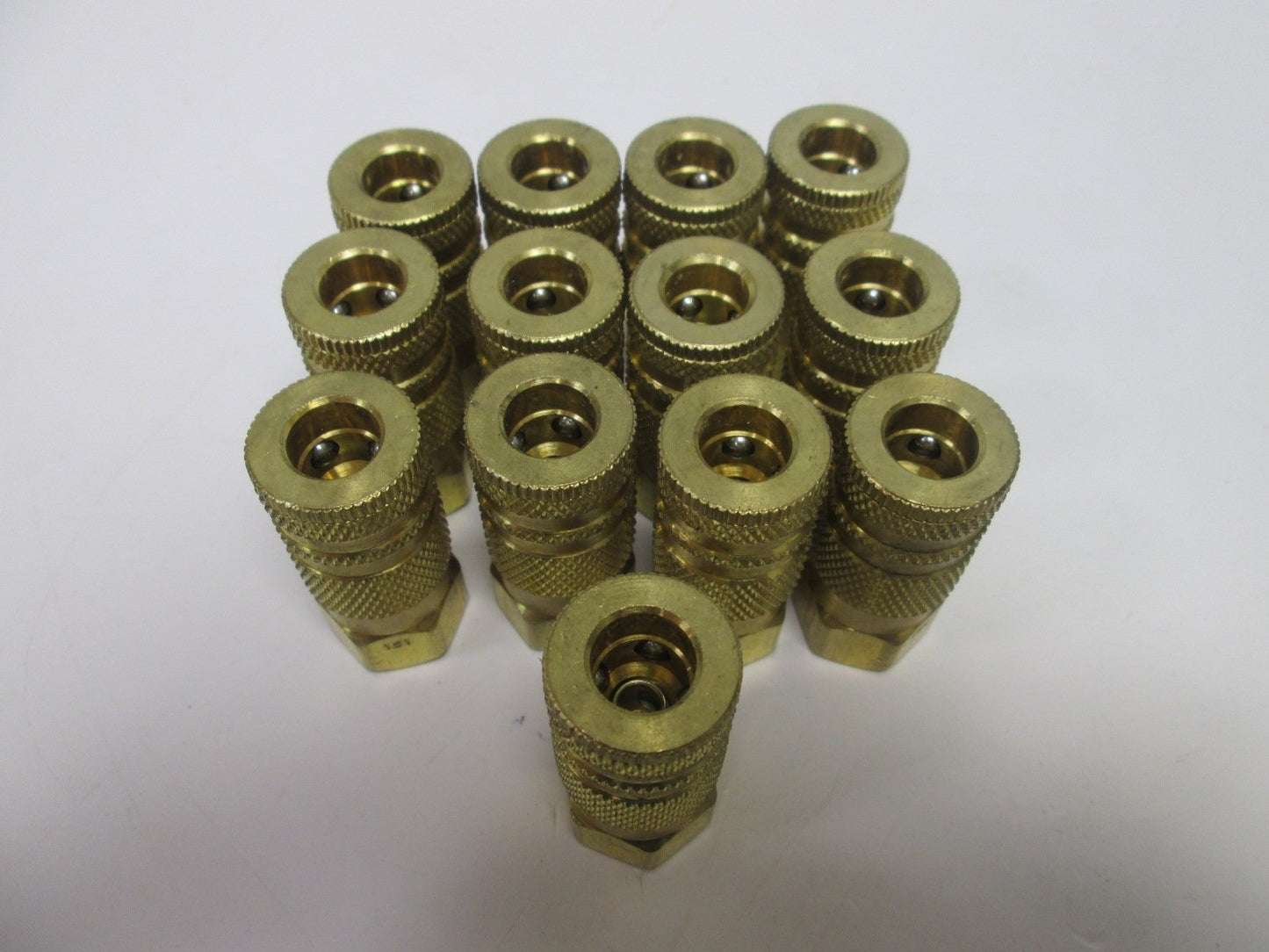 Used Lot of 13 151 1/4" Female NPT Air Hose Coupler, Material: Brass