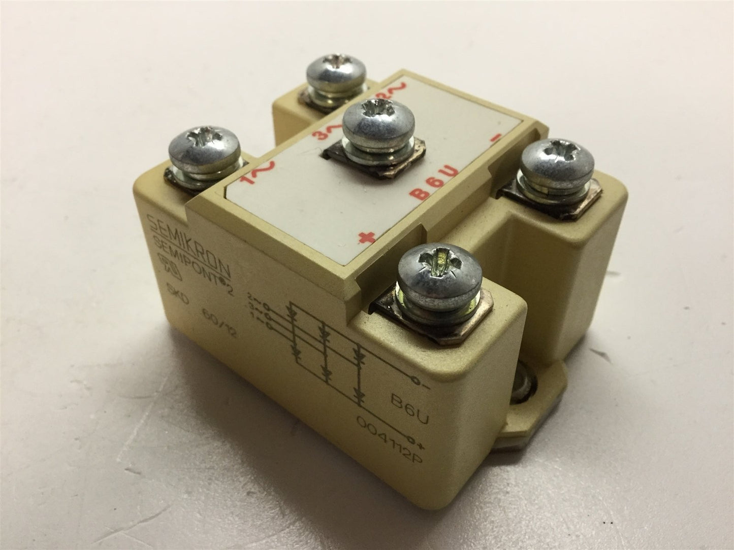 Used Semikron SKD 60/12 3-Phase Full Wave Bridge Rectifier Module 1.2KV RRM 60 Amp