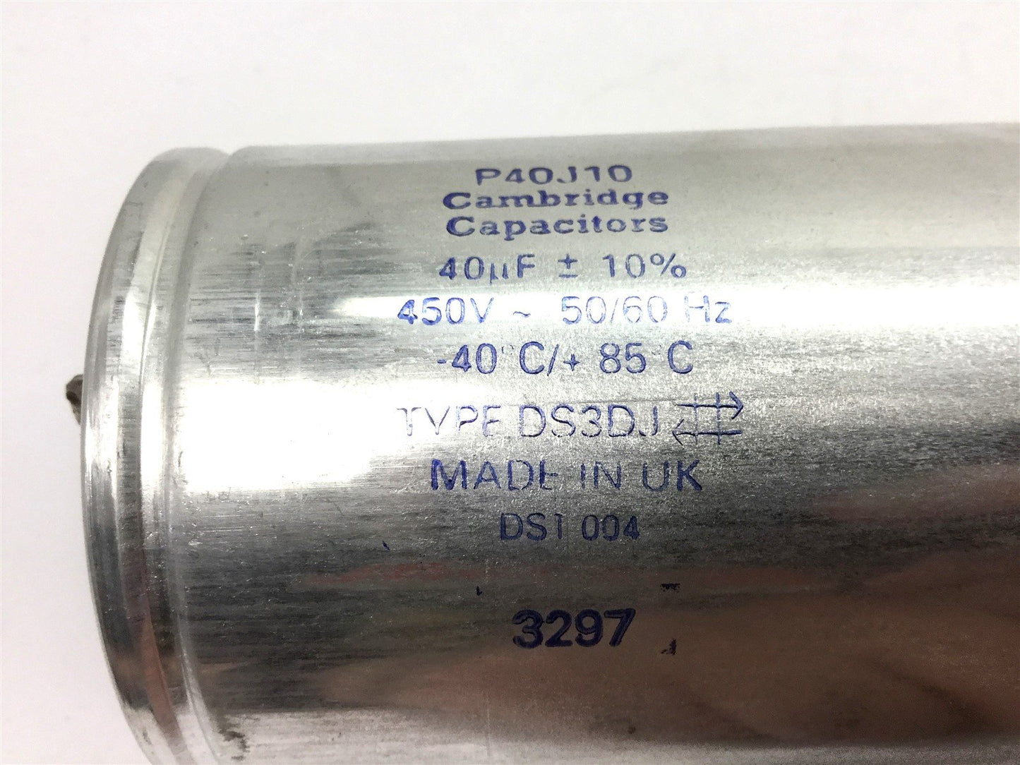 Used Lot of 3 Cambridge Capacitors P40J10 40uf 450VAC Electrolytic Capacitors +/- 10%