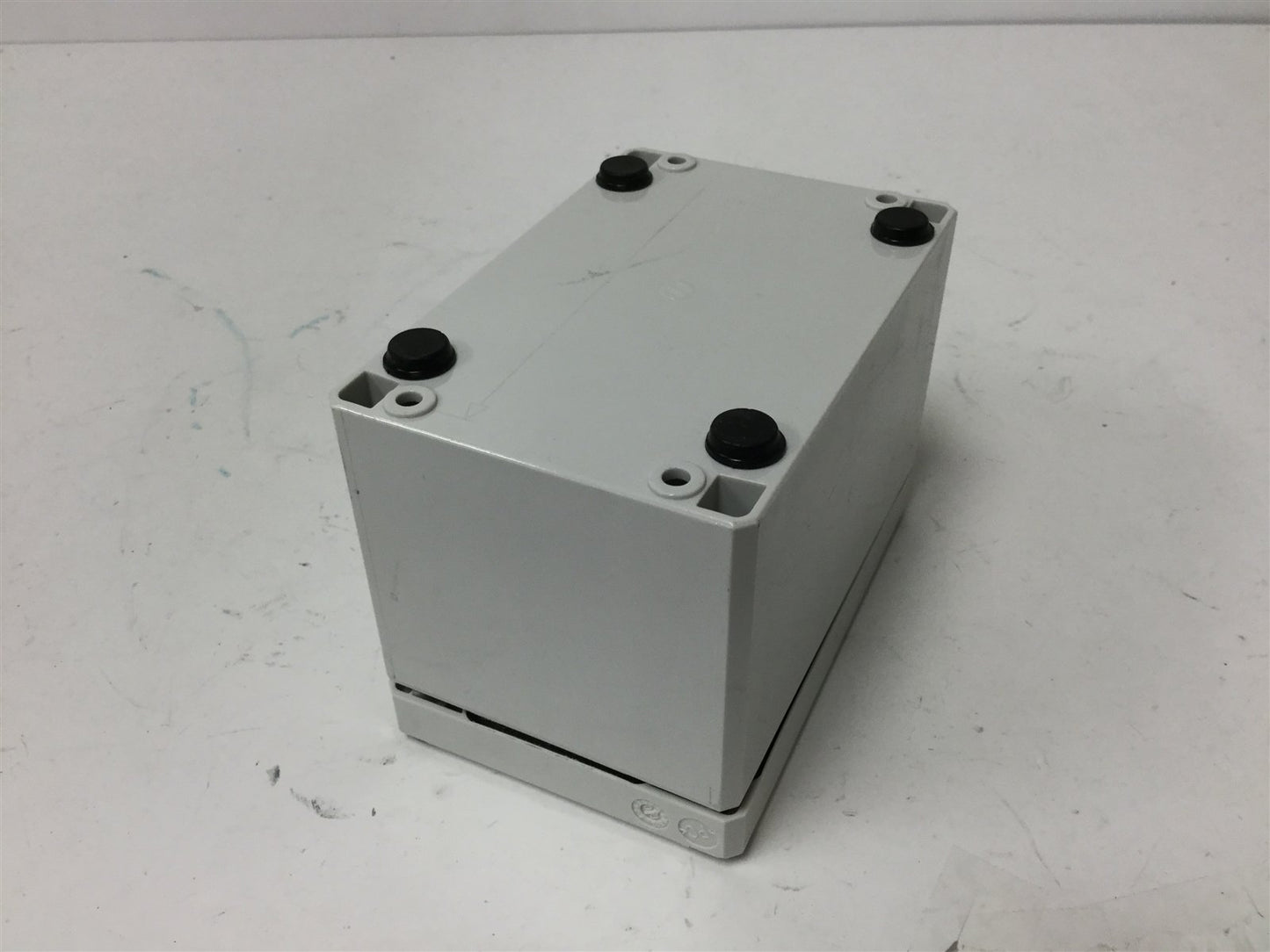 Used Hoffman Q-1289PCD Push Button Enclosure, 4.75" x 3.25" x 3.375", *Hole Added*