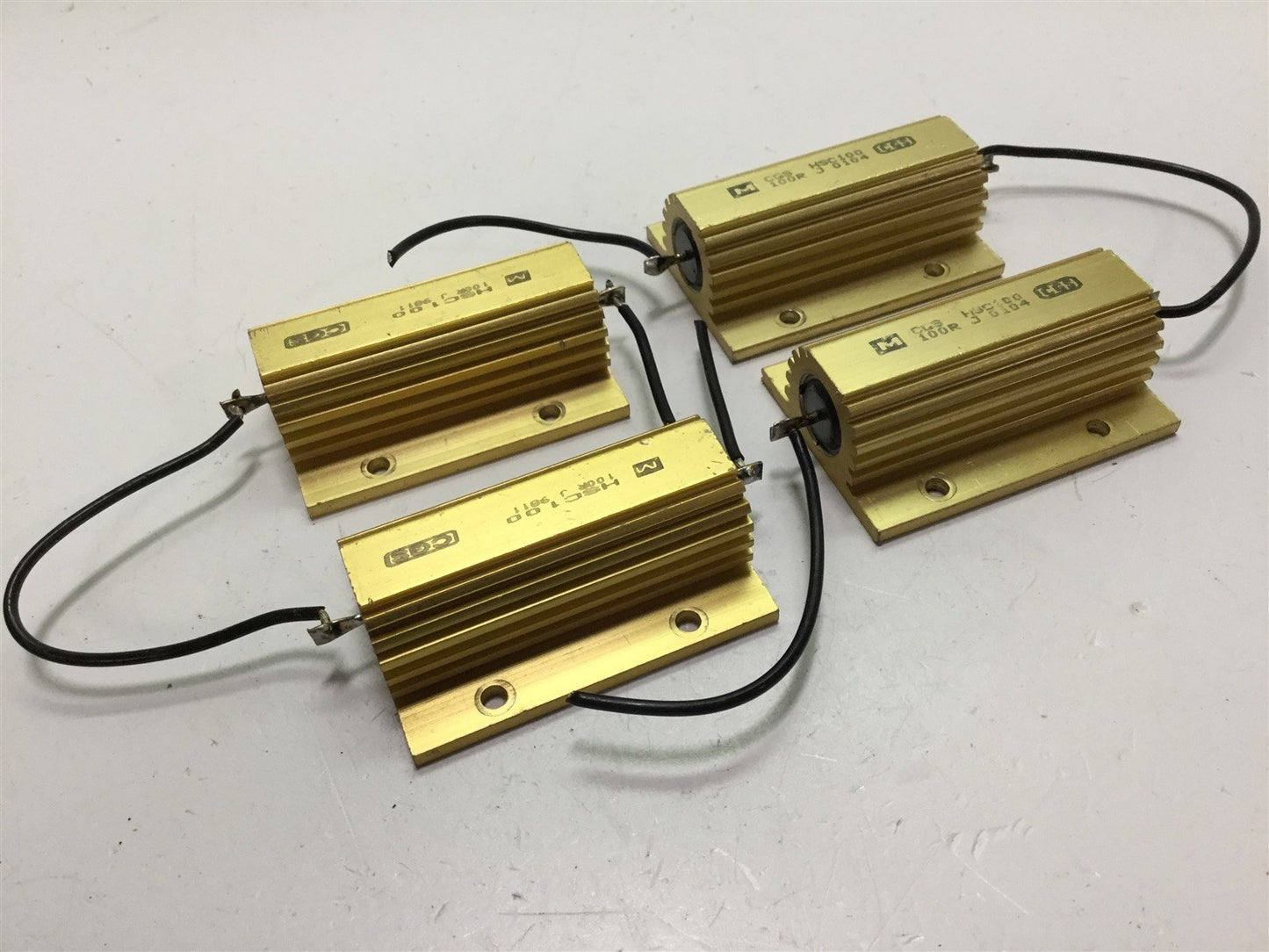 Used Lot of 4 TE Connectivity CGS HSC100 100R J 100 Ohm 100 Watt 5% Power Resistors