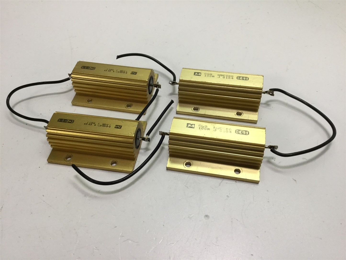 Used Lot of 4 TE Connectivity CGS HSC100 100R J 100 Ohm 100 Watt 5% Power Resistors