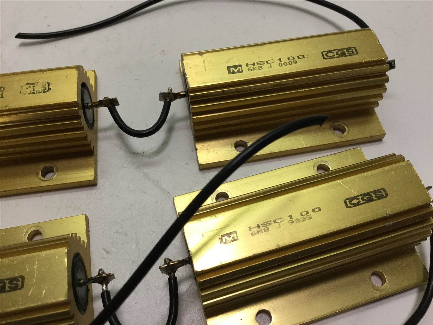 Used Lot of 4 TE Connectivity CGS HSC100 6K8J 6.8K Ohm 100 Watt 5% Power Resistors