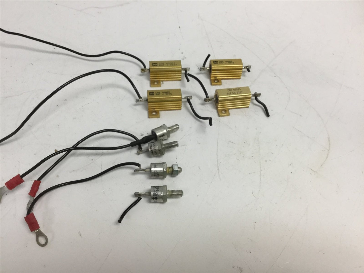 Used Lot Of 4 CGS HSA25 R47 Power Resistors, 0.47 Ohm, 5% Tolerance, 25 Watt, w/Diode
