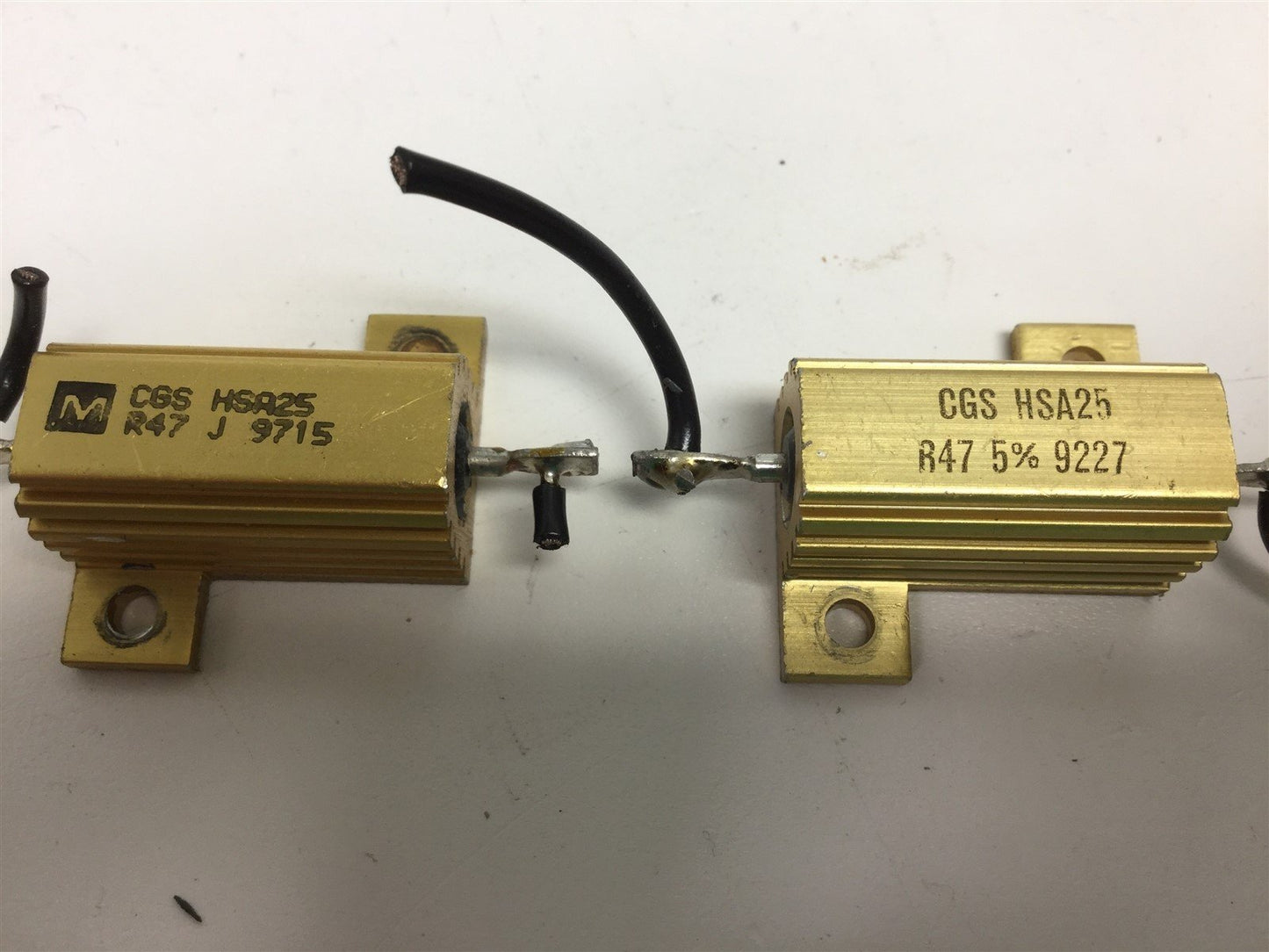 Used Lot Of 4 CGS HSA25 R47 Power Resistors, 0.47 Ohm, 5% Tolerance, 25 Watt, w/Diode
