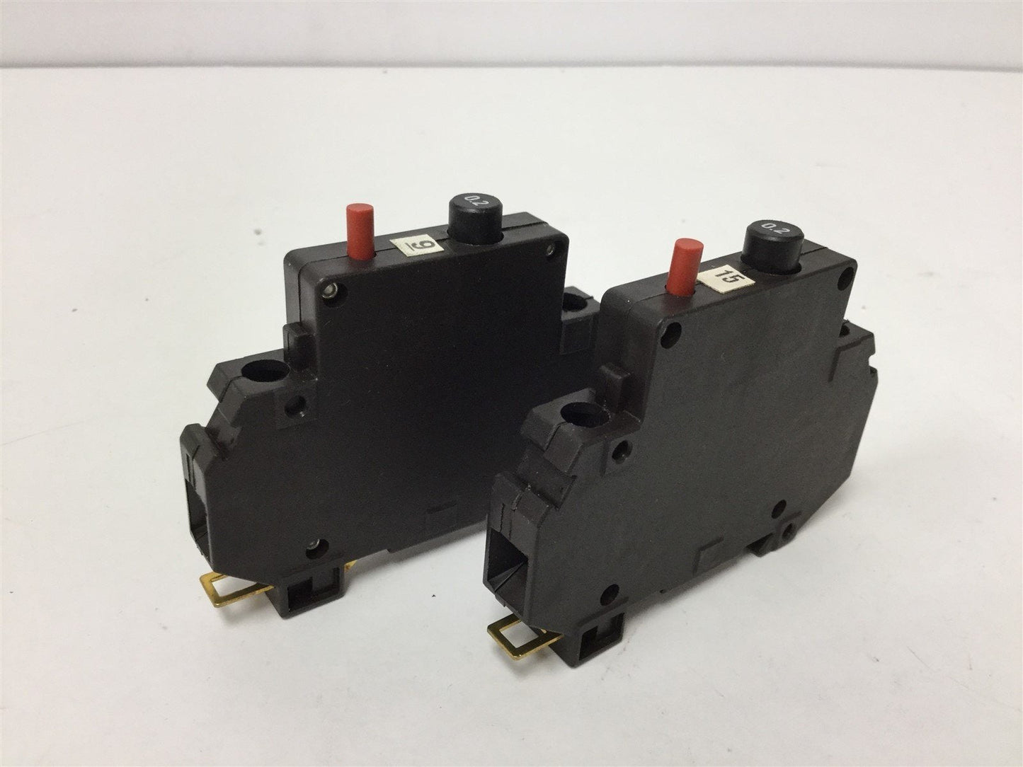 Used Lot of 2 Weidmuller 910418 Circuit Breakers, Rating: 0.2A 250VAC/65VDC, DIN Rail