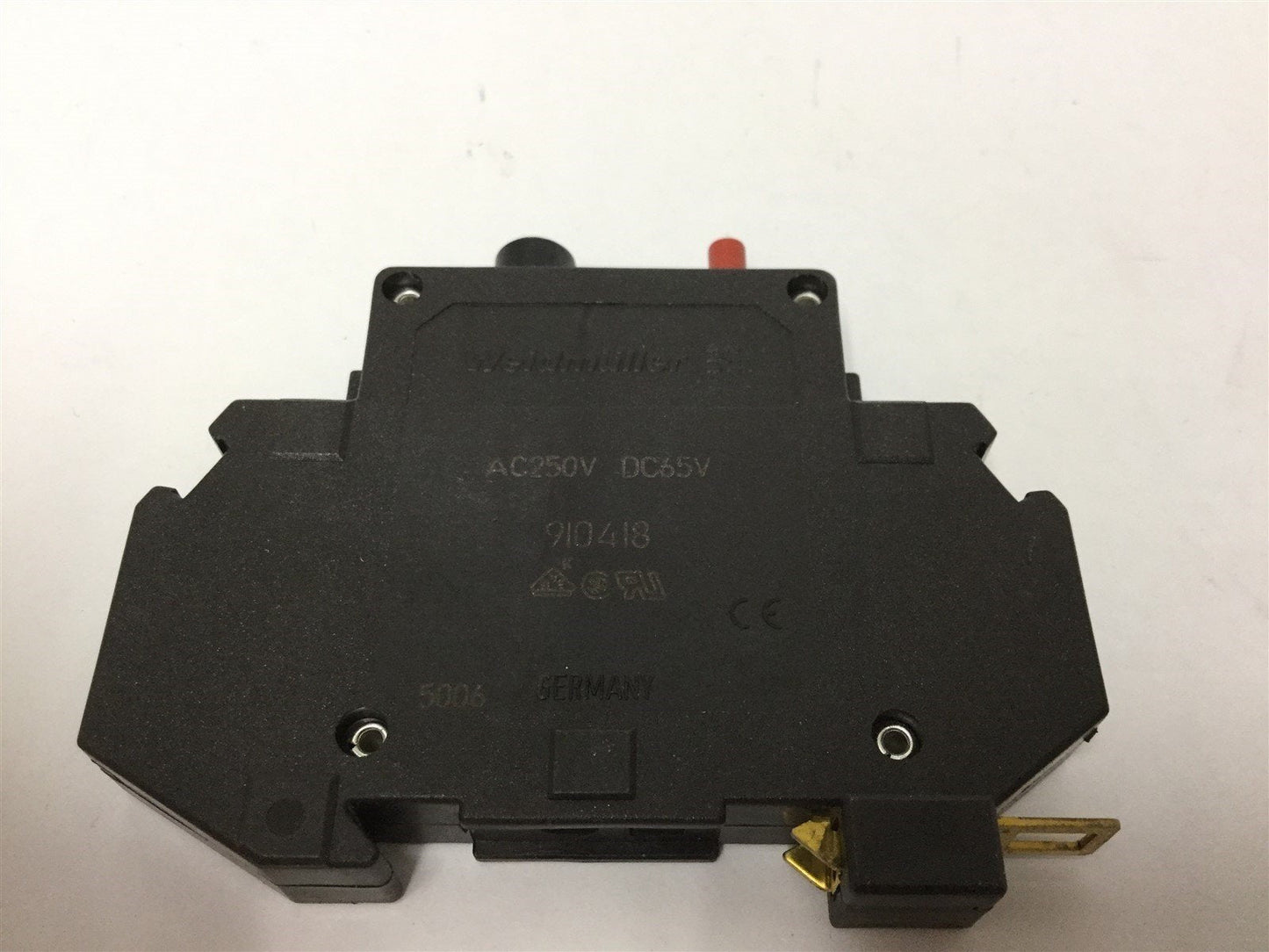 Used Lot of 2 Weidmuller 910418 Circuit Breakers, Rating: 0.2A 250VAC/65VDC, DIN Rail