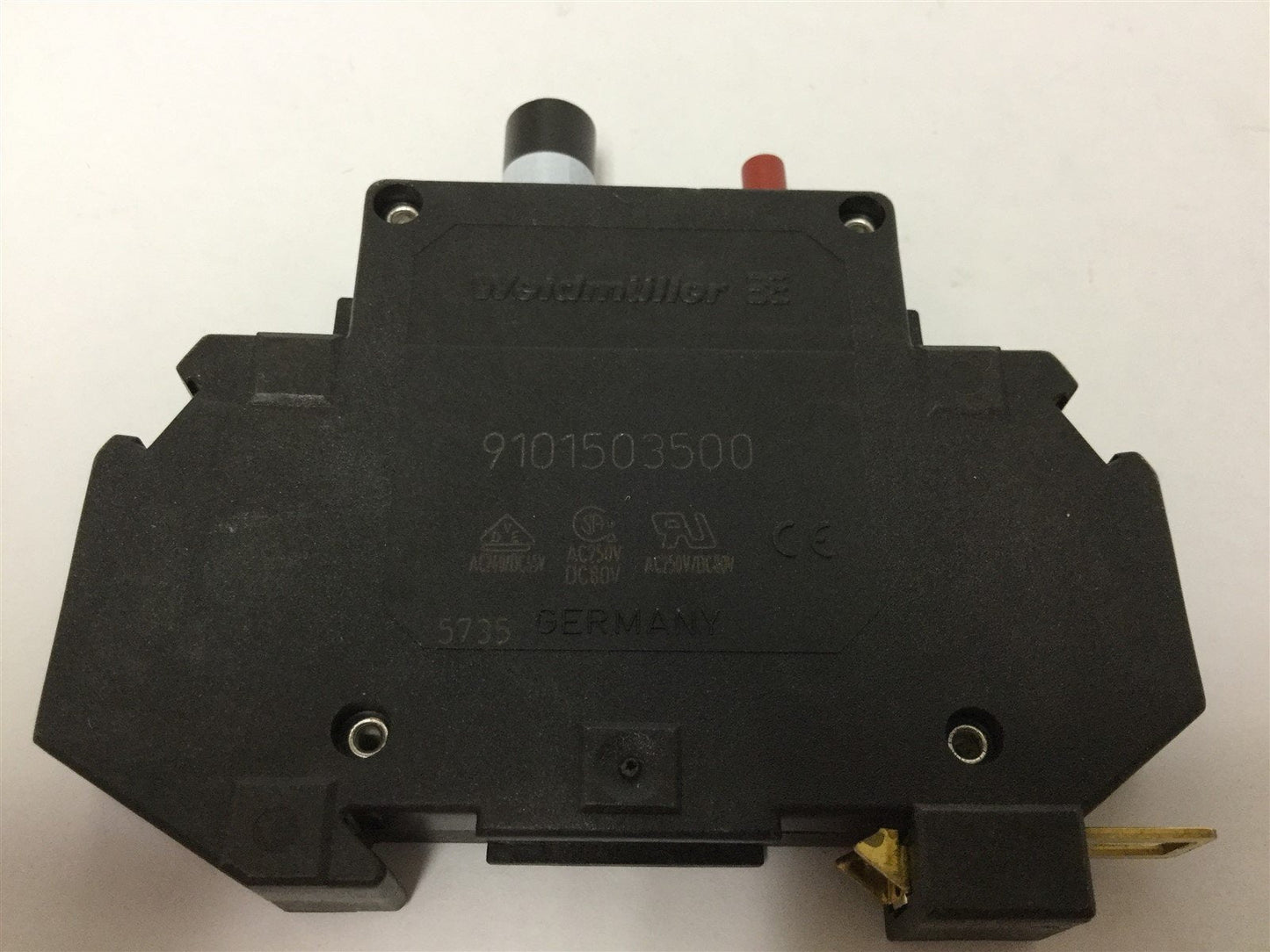 Used Lot of 2 Weidmuller 91001503500 Circuit Breakers, Rating: 2A 250VAC/65VDC, DIN