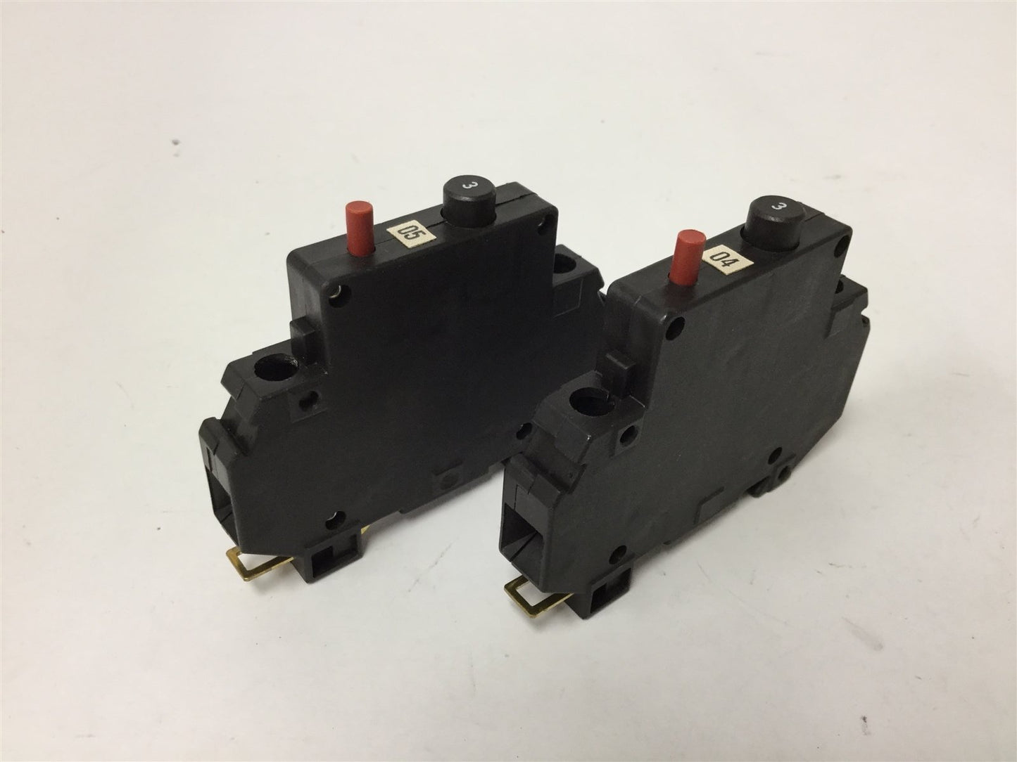 Used Lot of 2 Weidmuller 9101703500 Circuit Breakers, Rating: 3A 250VAC/65VDC, DIN