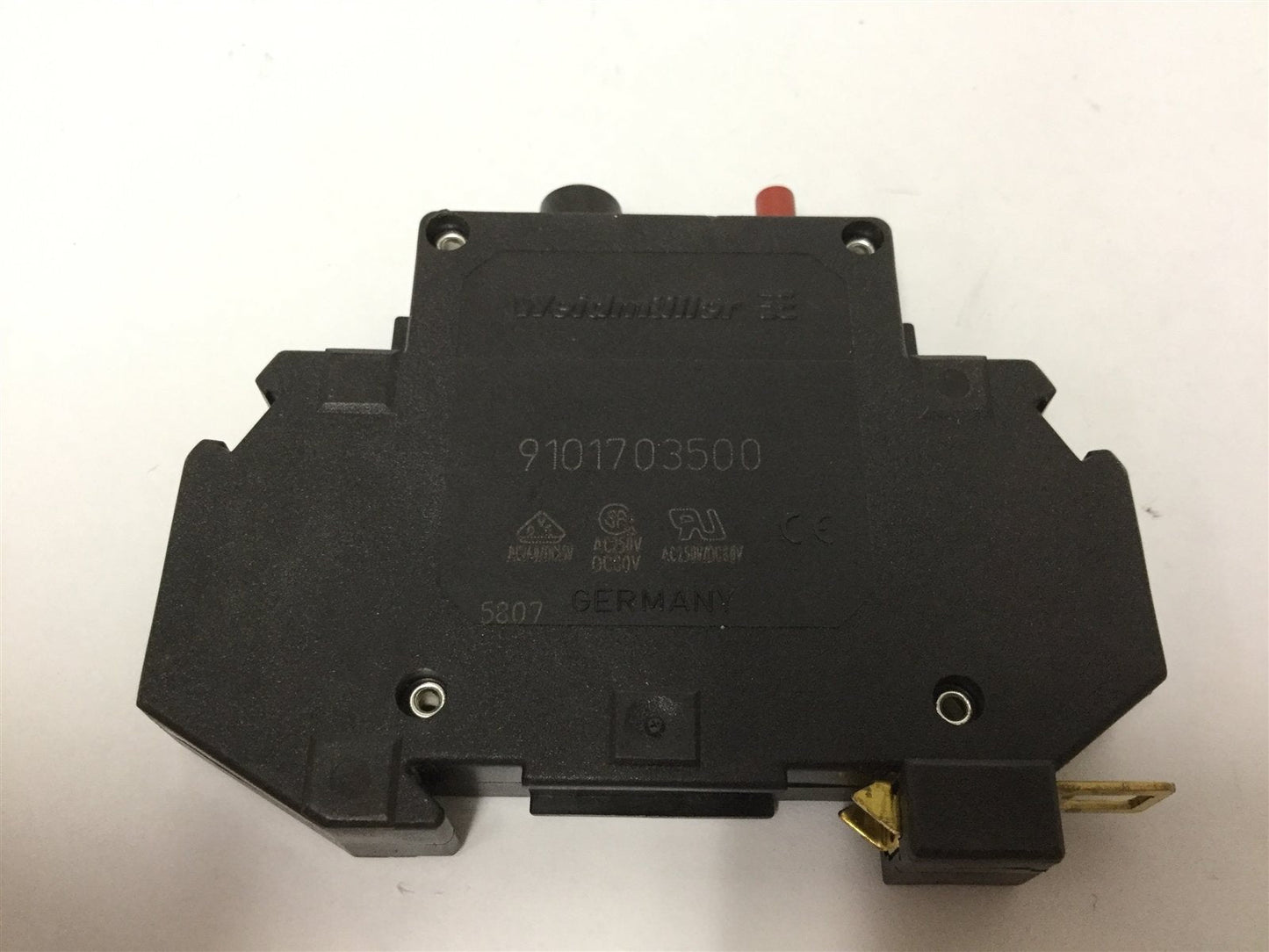 Used Lot of 2 Weidmuller 9101703500 Circuit Breakers, Rating: 3A 250VAC/65VDC, DIN