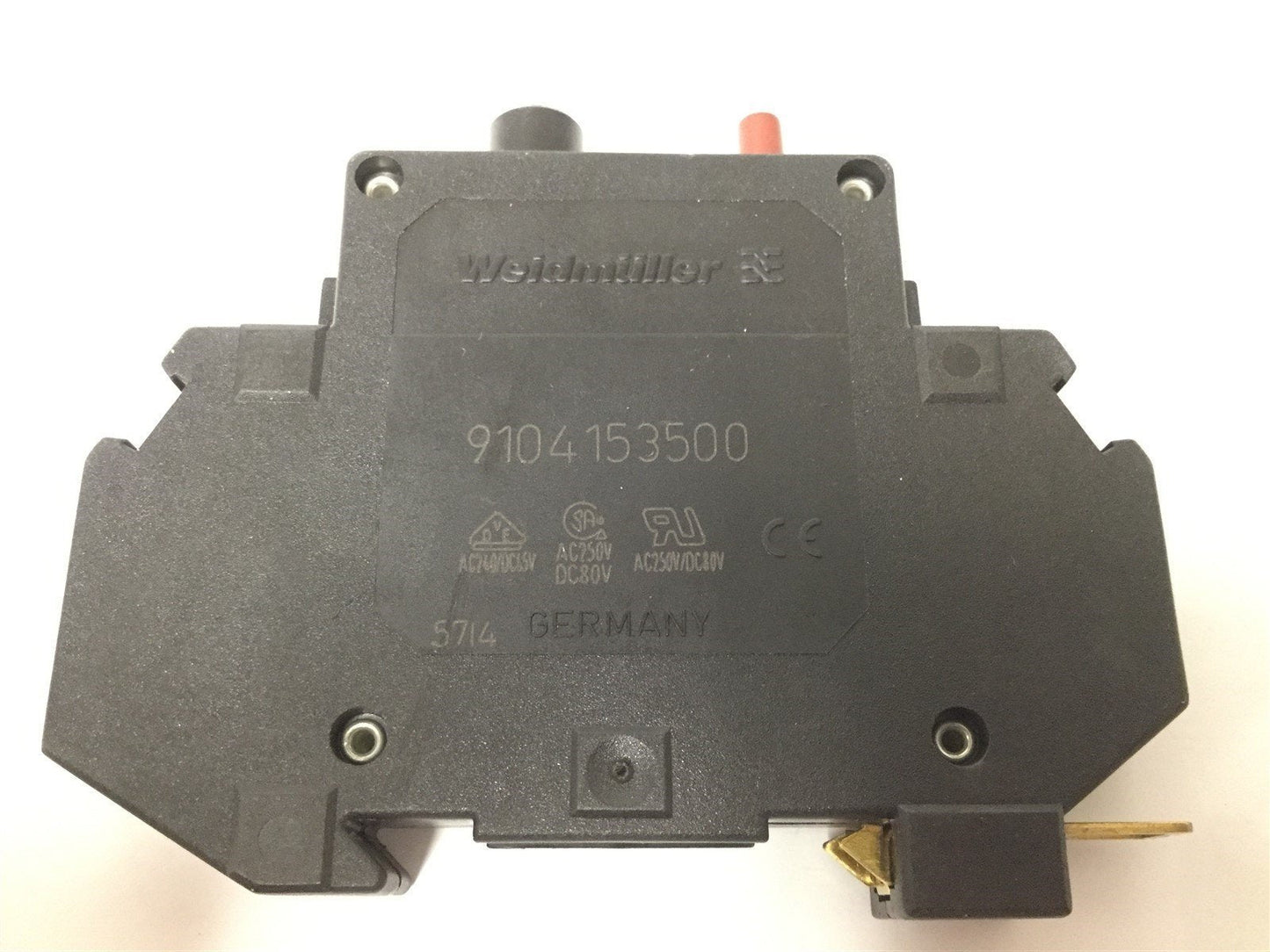 Used Lot of 2 Weidmuller 9104153500 Circuit Breakers, Rating: 7A 250VAC/65VDC, DIN