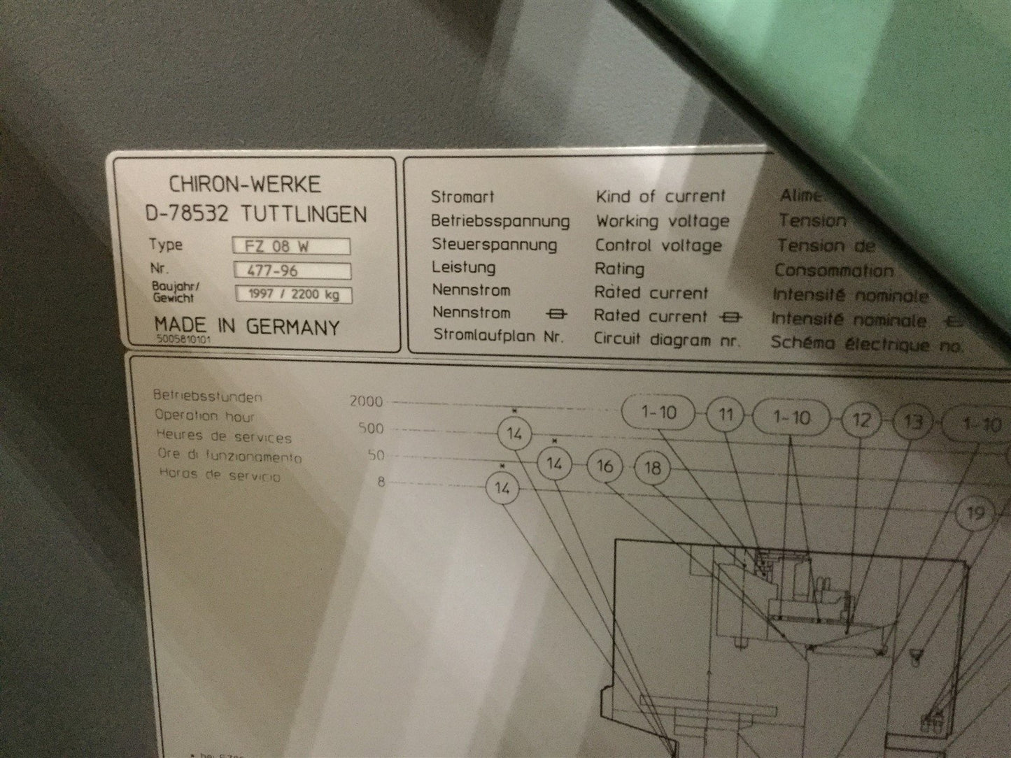 Used Chiron FZ08W Vertical Machine Center VMC Pallet Changer w/Fanuc CNC FilterMist 2