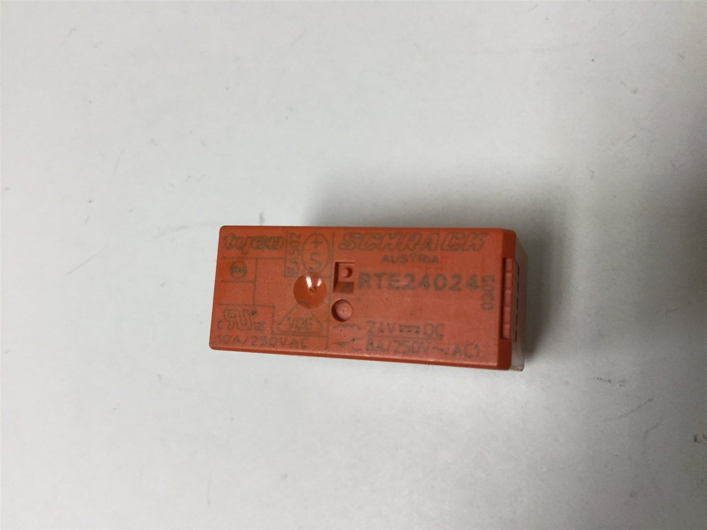 Used Lot of 5 Schrack RTE24024 Relays, DPDT, Coil: 24VDC, Contact Rating: 8A 250VAC
