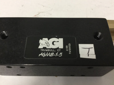 Used AGI AGMS-1-3 Pneumatic Cylinder, Stroke: 1.5", Pressure: 20-120psi, Bore: 0.5"
