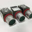 Used Lot of 3 Allen Bradley 800MR-QAL24 Lighted Push Buttons, 800M-XA2 800M-XD1