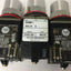 Used Lot of 3 Allen Bradley 800MR-QAL24 Lighted Push Buttons, 800M-XA2 800M-XD1