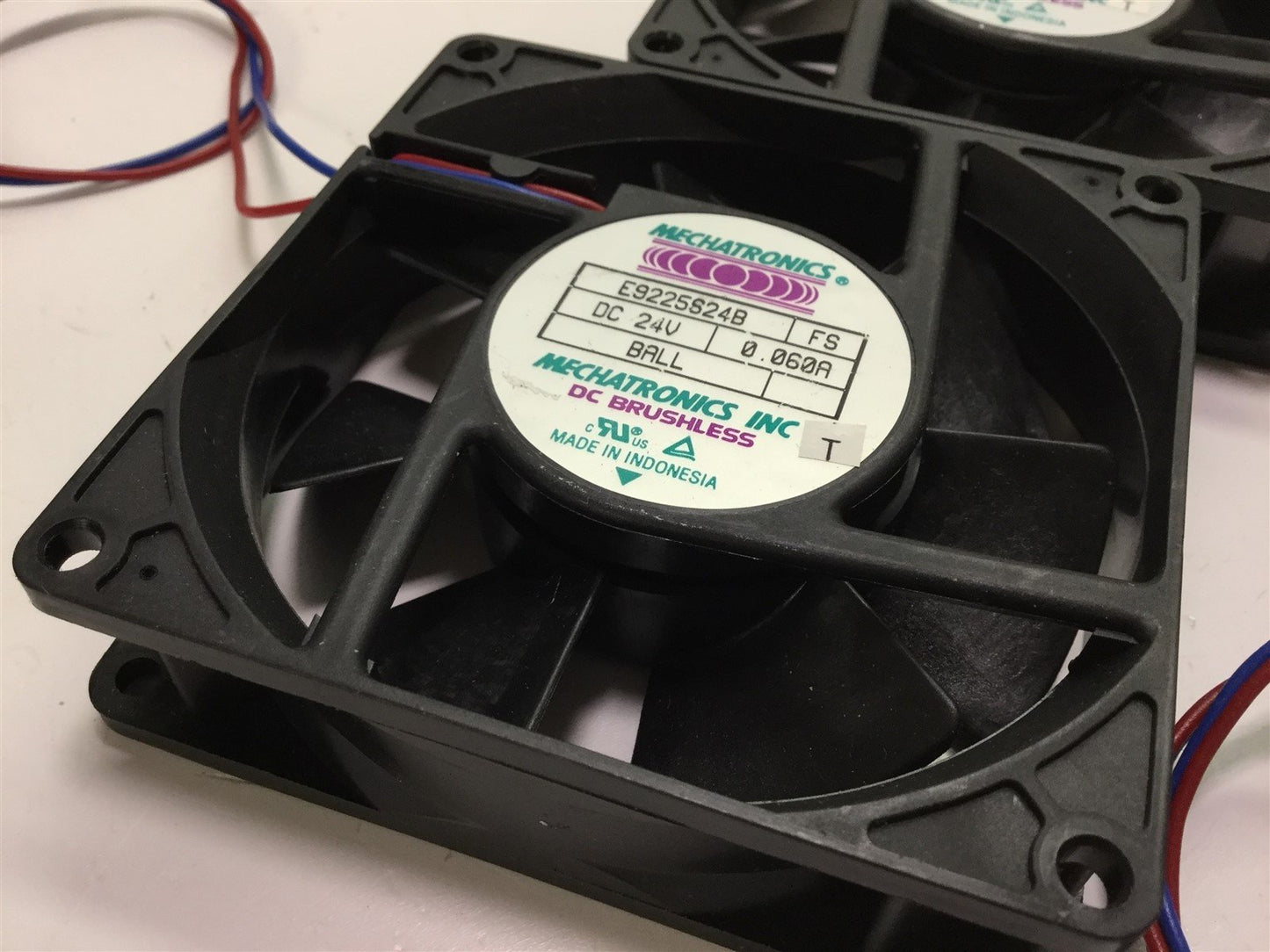 Used Lot of 4 Mechatronics E9225S24B Cooling/Circulating Fans, Voltage: 24VDC, 0.06A