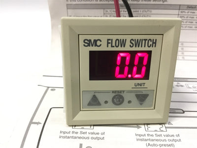 Used SMC PF2D300-A Digital Flow Switch Display for Water 0.25-4.5L/min N.C. Contact