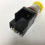 Used Allen Bradley 800MR-D9 Yellow Mushroom Push Button, With 800M-XD1 Contact Block