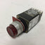 Used Allen Bradley 800MR-QB24S Lighted Push Button, Color: Red, W/ 800M-XA Contact