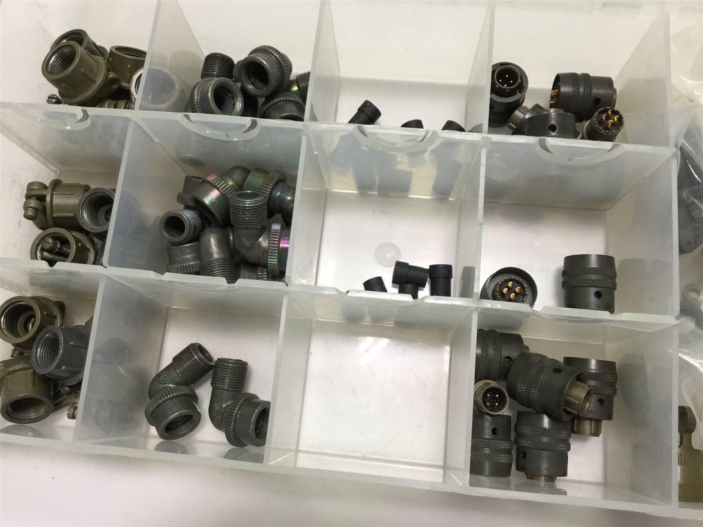 New – Open box Lot Of Various Amphenol MS Style 90 Degree Cable Connectors 4 Pin w/Shrouds