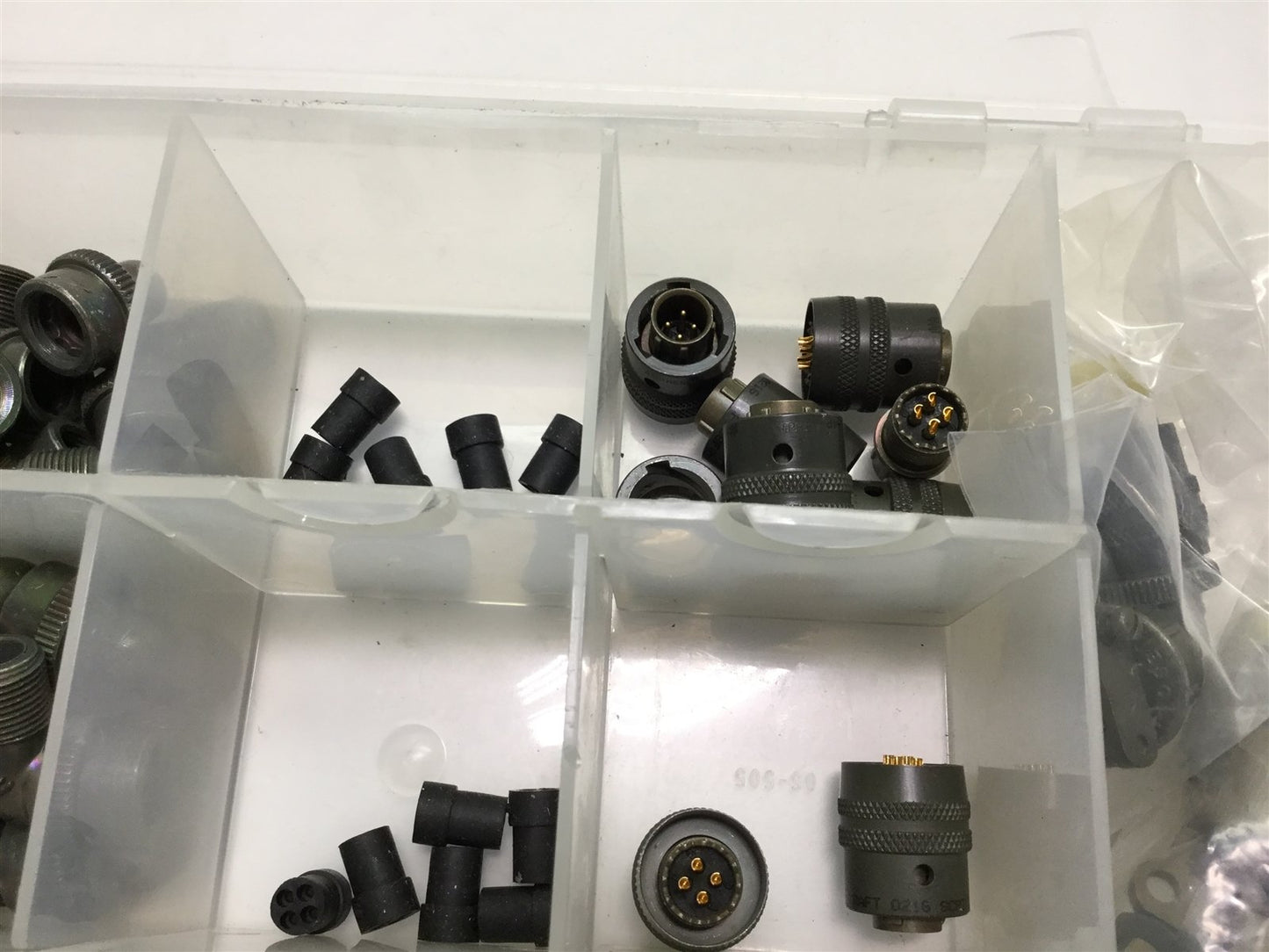 New – Open box Lot Of Various Amphenol MS Style 90 Degree Cable Connectors 4 Pin w/Shrouds