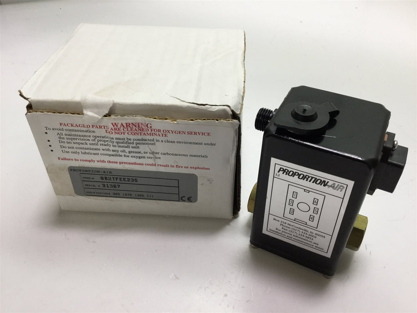New – Open box Proportion-Air QB2TFEE235 Pneumatic Control Valve, Ports: 1/8" NPT, 0-50psi
