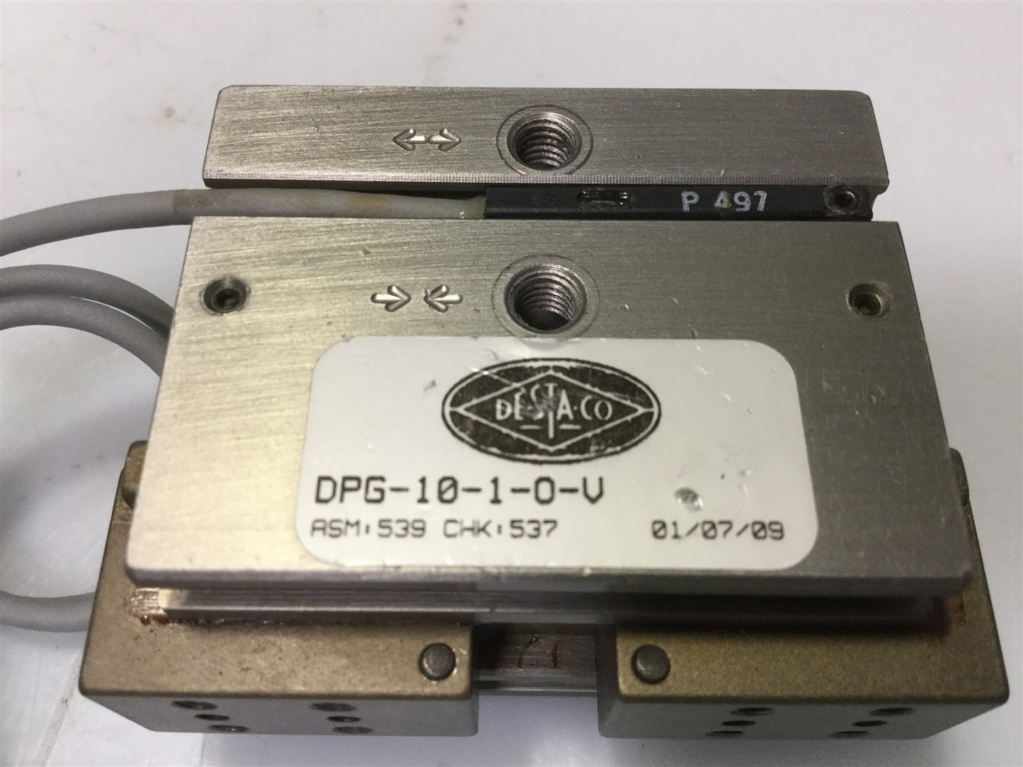 Used De-Sta-Co DPG-10-1-O-V Direct Connect 2-Jaw Parallel Gripper 1/4"-Stroke 50Lbf